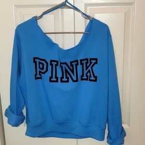 XL PINK VICTORIA SECRET EVERYDAY LOUNGE OFF THE SHOULDER SWEATSHIRT